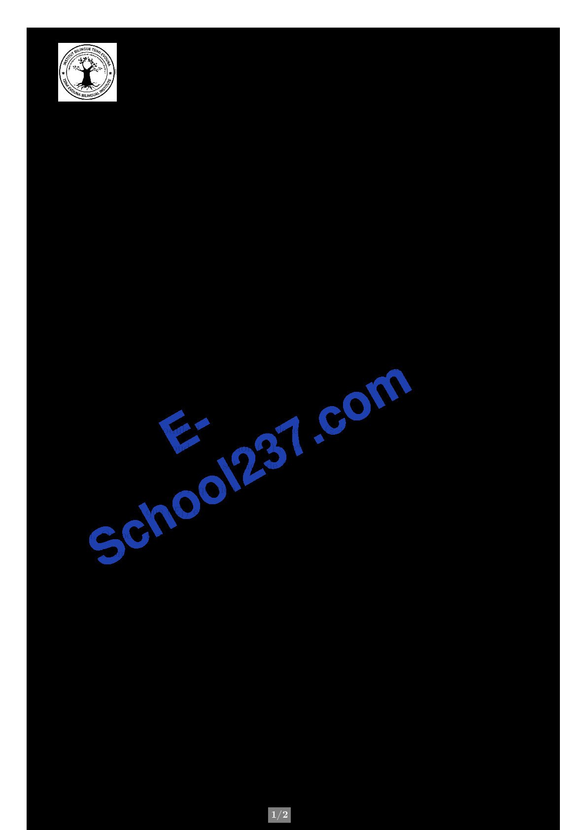 IB Tsimi Evouna mathsTle D Eval 1 2025-2026.